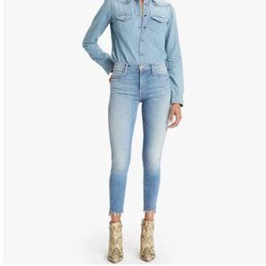 MOTHER Denim Stunner Zip Ankle Step Fray NWT